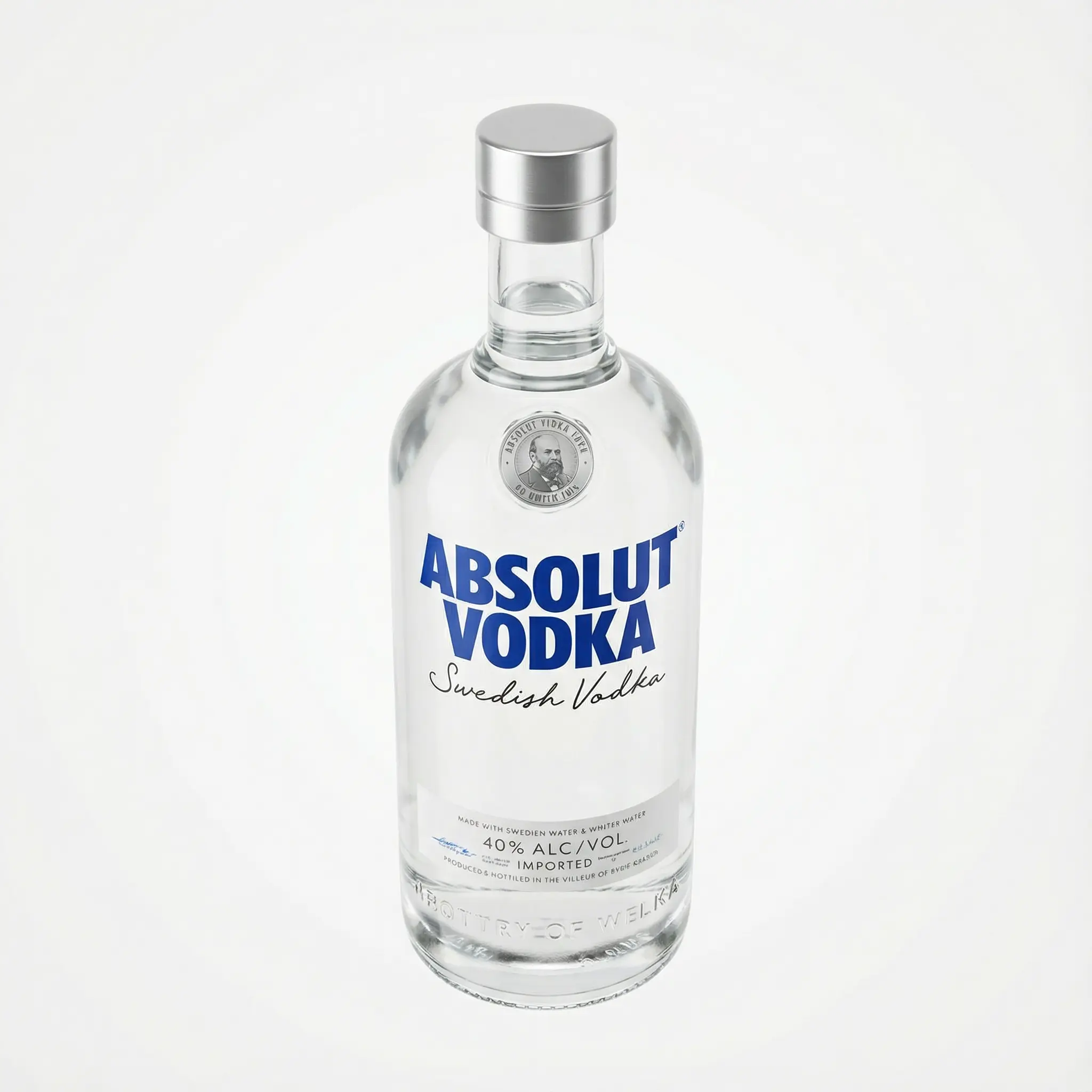 vue de dessus bouteille de vodka suedoise premium